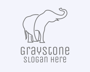 Gray Minimalist Elephant  logo