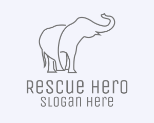 Gray Minimalist Elephant  logo design