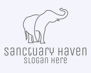 Gray Minimalist Elephant  logo design