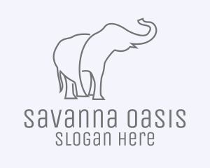 Gray Minimalist Elephant  logo