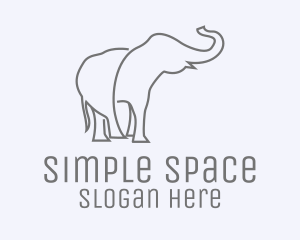 Gray Minimalist Elephant  logo