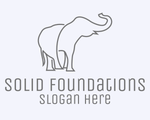 Gray Minimalist Elephant  logo