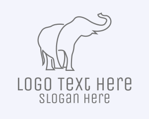 Minimalist - Gray Minimalist Elephant logo design