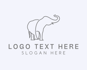 Gray Minimalist Elephant  Logo