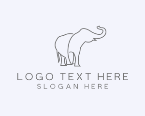 Gray Minimalist Elephant  logo