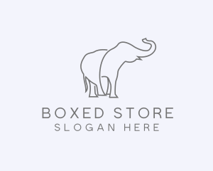 Gray Minimalist Elephant  logo design