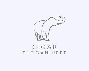 Gray Minimalist Elephant  logo design