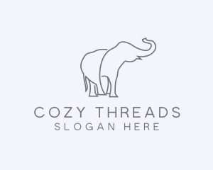 Gray Minimalist Elephant  logo design