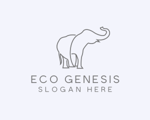 Gray Minimalist Elephant  logo design