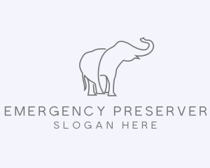 Gray Minimalist Elephant  logo design