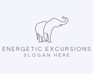 Gray Minimalist Elephant  logo design