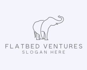 Gray Minimalist Elephant  logo design