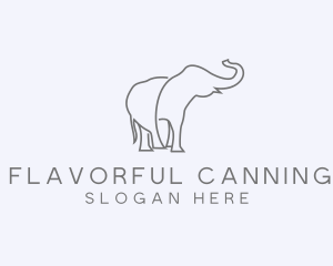 Gray Minimalist Elephant  logo design