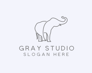 Gray Minimalist Elephant  logo