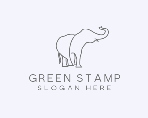 Gray Minimalist Elephant  logo design