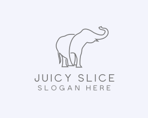 Gray Minimalist Elephant  logo design