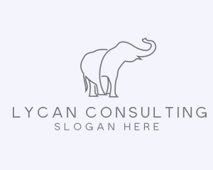 Gray Minimalist Elephant  logo design