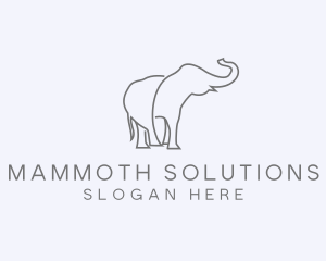 Gray Minimalist Elephant  logo design