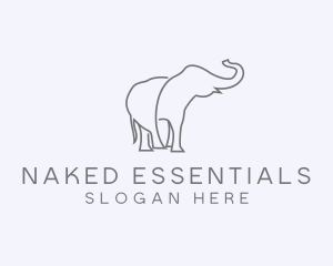 Gray Minimalist Elephant  logo design