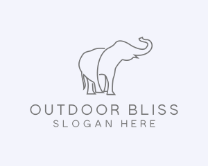 Gray Minimalist Elephant  logo design