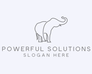 Gray Minimalist Elephant  logo design