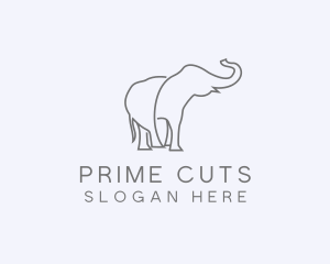 Gray Minimalist Elephant  logo design