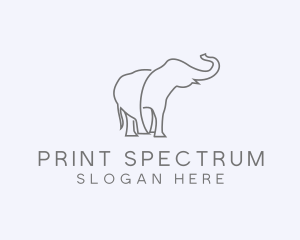 Gray Minimalist Elephant  logo design