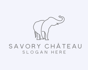 Gray Minimalist Elephant  logo design