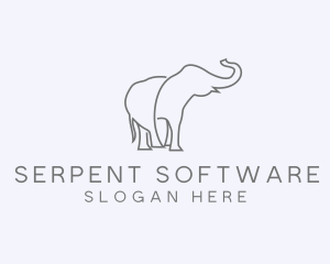 Gray Minimalist Elephant  logo design