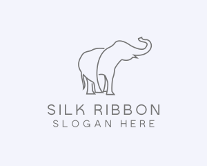 Gray Minimalist Elephant  logo design