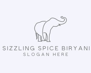 Gray Minimalist Elephant  logo design