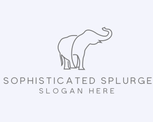 Gray Minimalist Elephant  logo design