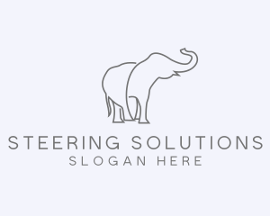 Gray Minimalist Elephant  logo design