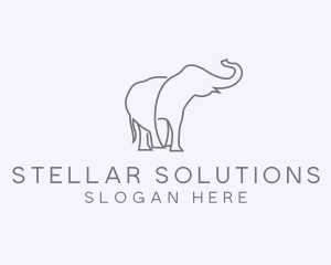 Gray Minimalist Elephant  logo design