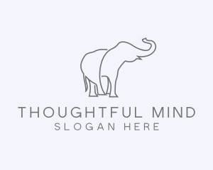 Gray Minimalist Elephant  logo design