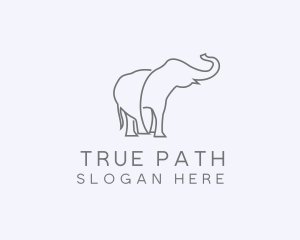 Gray Minimalist Elephant  logo design