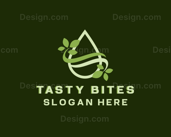 Organic Leaf Droplet Logo