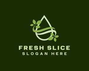 Organic Leaf Droplet logo design