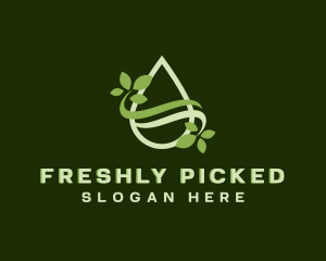 Organic Leaf Droplet logo design