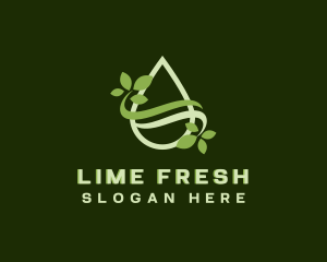 Organic Leaf Droplet logo design