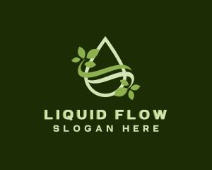 Organic Leaf Droplet logo design