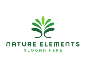 Natural Fountain Plant  logo design