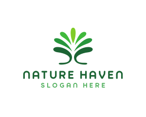 Natural Fountain Plant  logo design