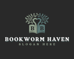 Tree Book Heart logo design