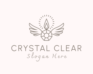 Candle Crystal Wings logo design