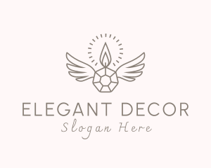 Candle Crystal Wings logo design