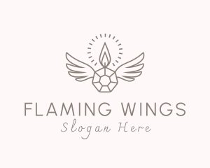 Candle Crystal Wings logo design