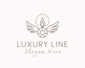 Candle Crystal Wings logo design