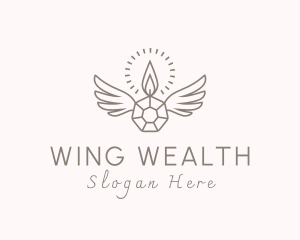 Candle Crystal Wings logo design