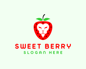 Strawberry Lion Head logo